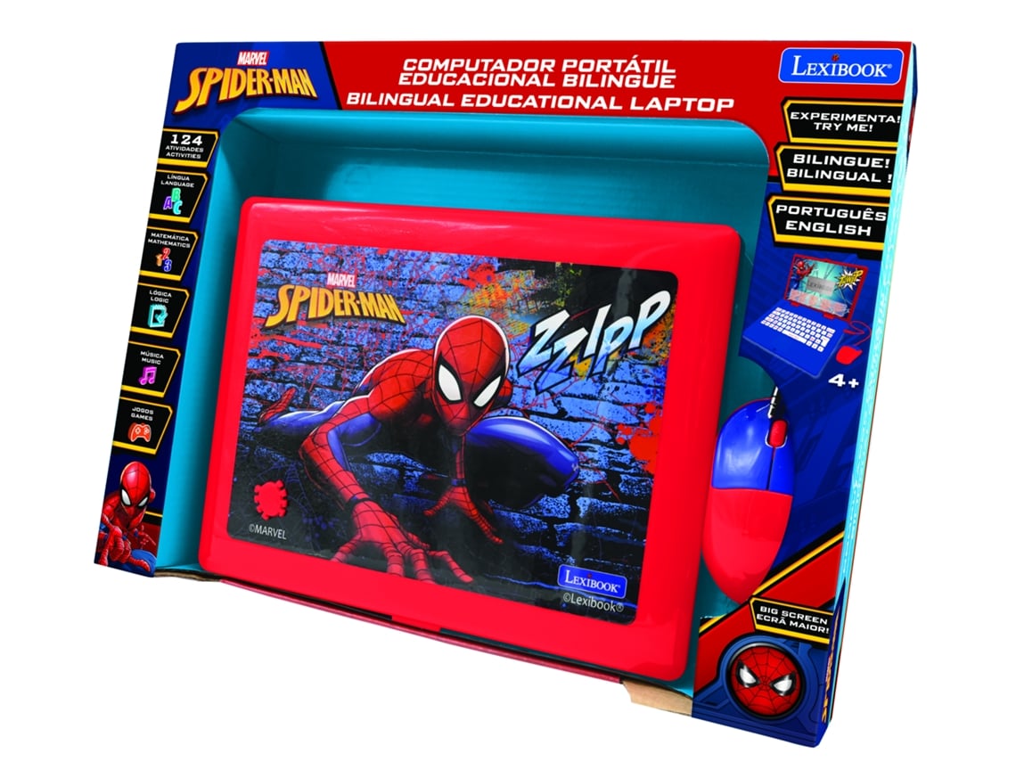 Computador Infantil LEXIBOOK inglês-português Spider-Man (Idade Mínima  Recomendada: 4 Anos )